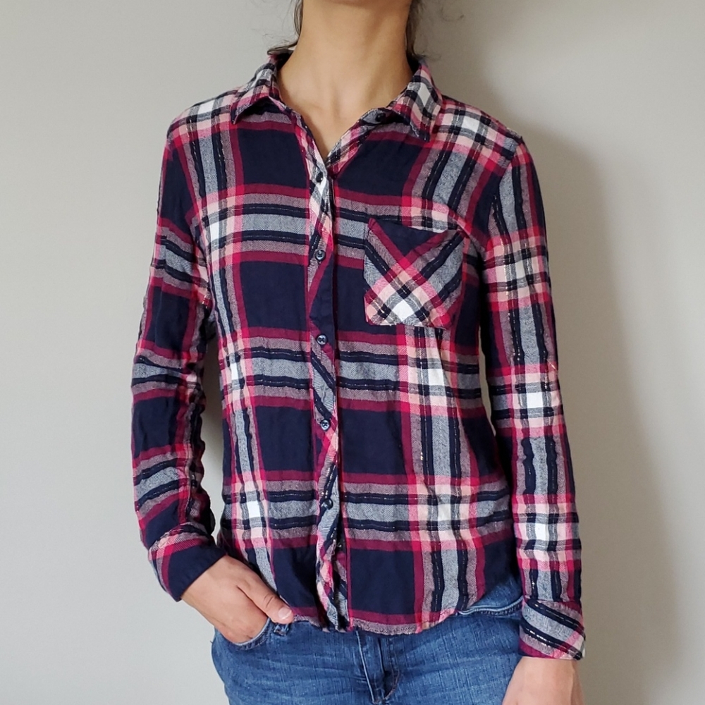 Rails Hunter plaid shirt with metallic threading